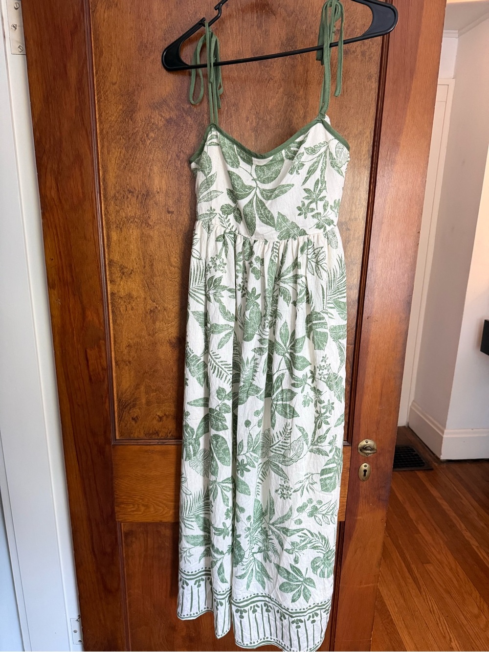Green and cream maxi sundress